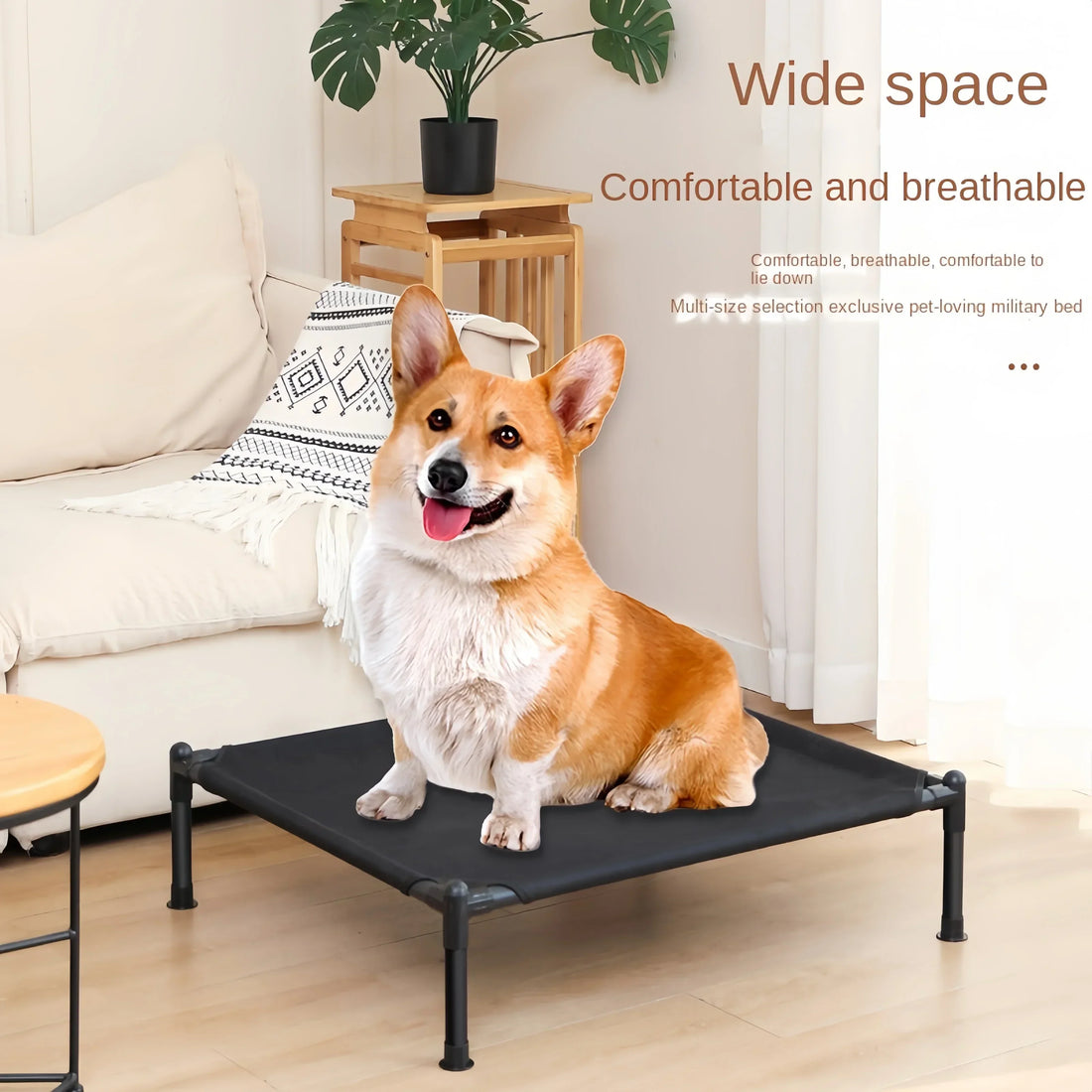 Elevated Folding Pet Bed – Portable Dog & Cat Camping Cot | Removable & Washable Cover | All-Season Kennel for Small to Medium Pets