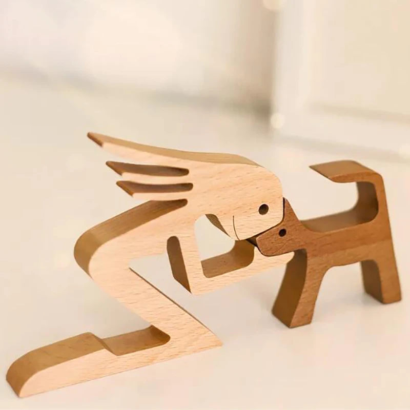 Personalized Wooden Pet Ornament – Custom Dog & Cat Carving Gift for Pet Lovers | Handmade Wood Sculpture Keepsake