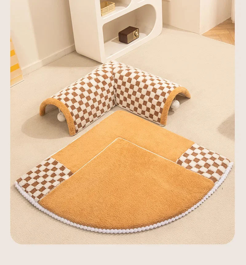 2-in-1 Cat Tunnel Bed – Plush Hideaway Tunnel with Removable Mat & Play Ball 2-in-1 Cat Tunnel Bed – Plush Hideaway Tunnel with Removable Mat & Play Ball