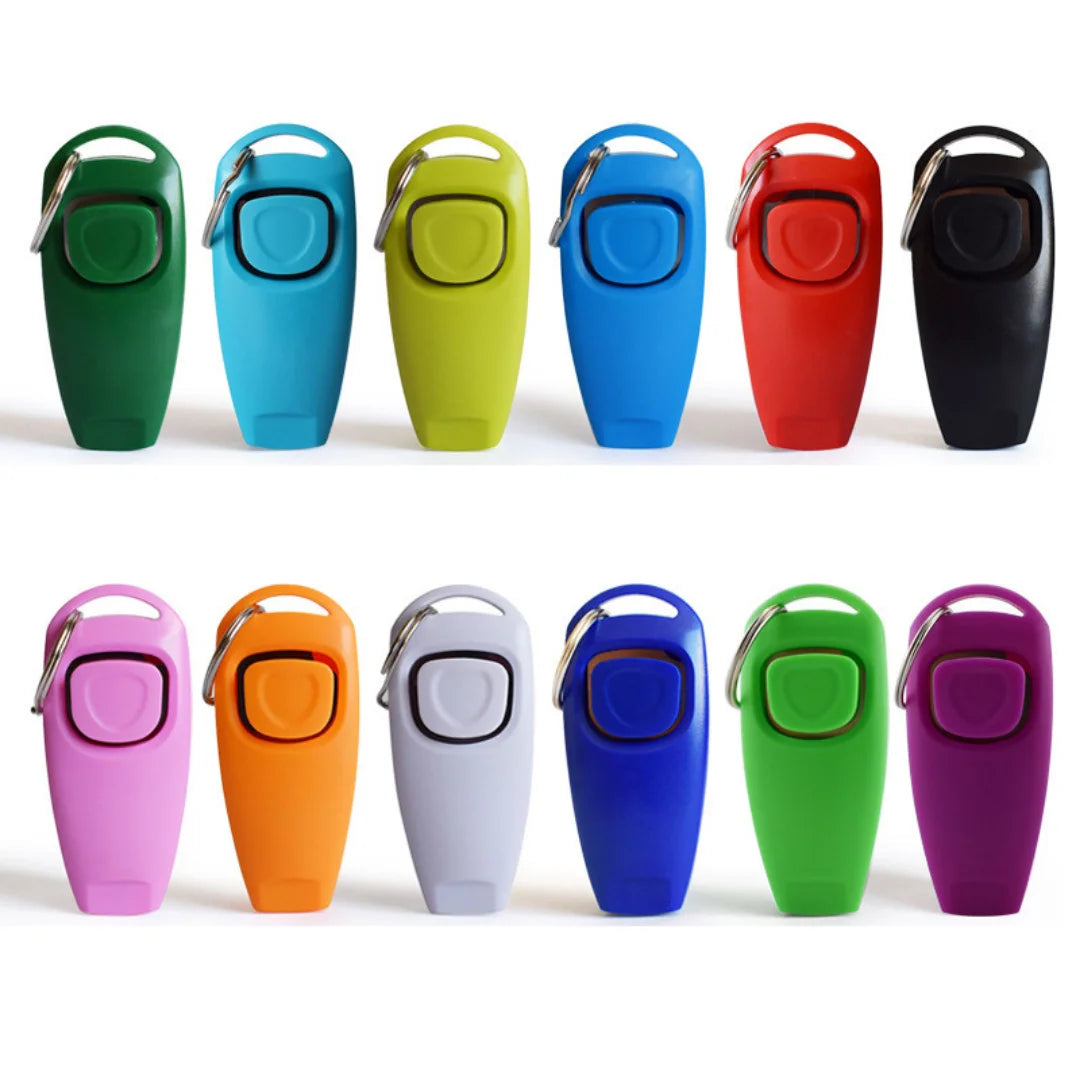 2-in-1 Dog Training Clicker & Whistle – Non-High Frequency Pet Obedience Trainer for Sit, Stay, High Five, Handshake, and Behavior Correction