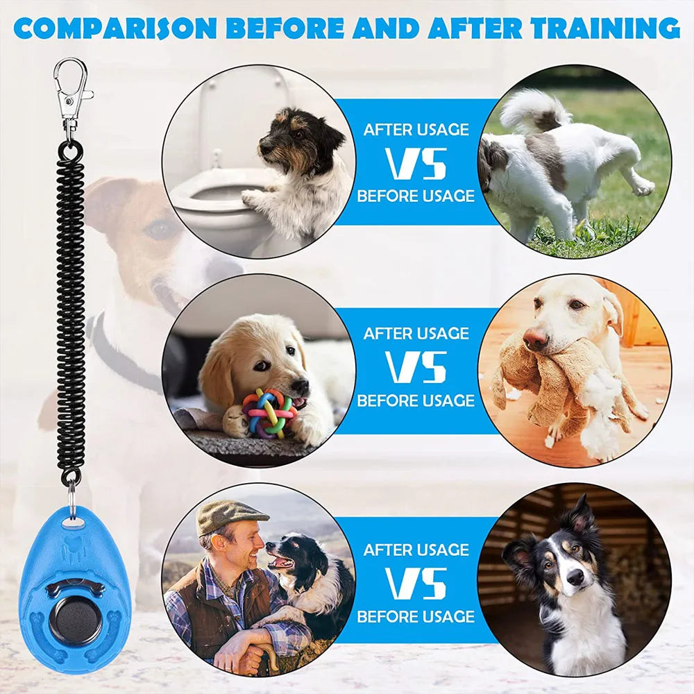 2-Pack Dog Training Clicker with Adjustable Wrist Strap – Lightweight, Durable & Easy to Use for Dogs, Cats, Birds, Horses & More