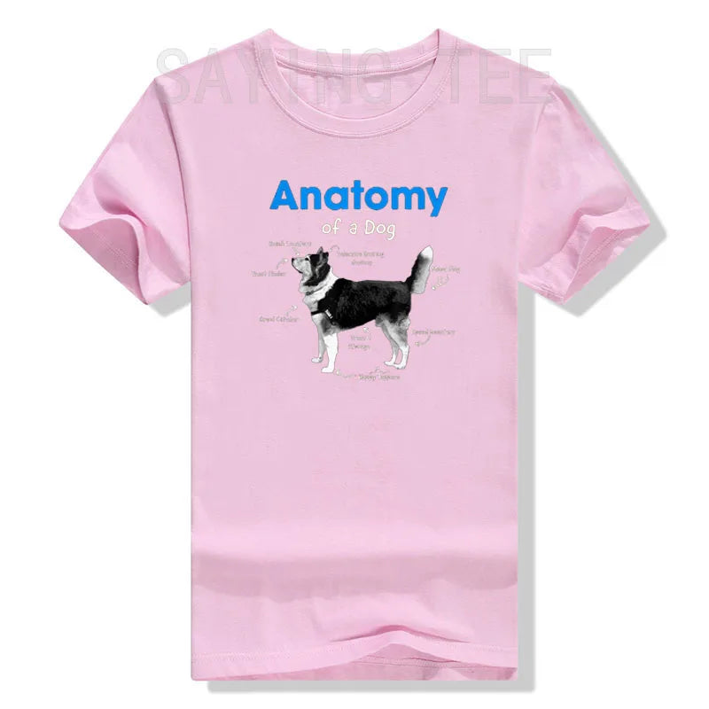 "Anatomy of a Dog" T-Shirt – Funny Graphic Tee for Dog Lovers | Casual Women’s Fashion Top | Novelty Gift