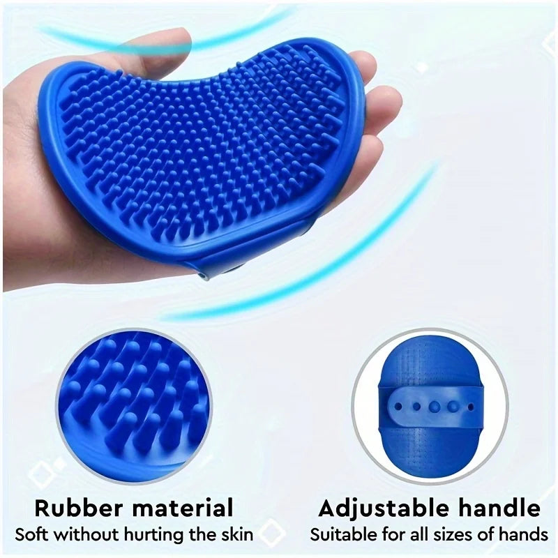 2Pcs Pet Grooming Kit – De-Shedding Brush & Bath Glove for Dogs, Cats, Rabbits | Hair Removal & Cleaning Set
