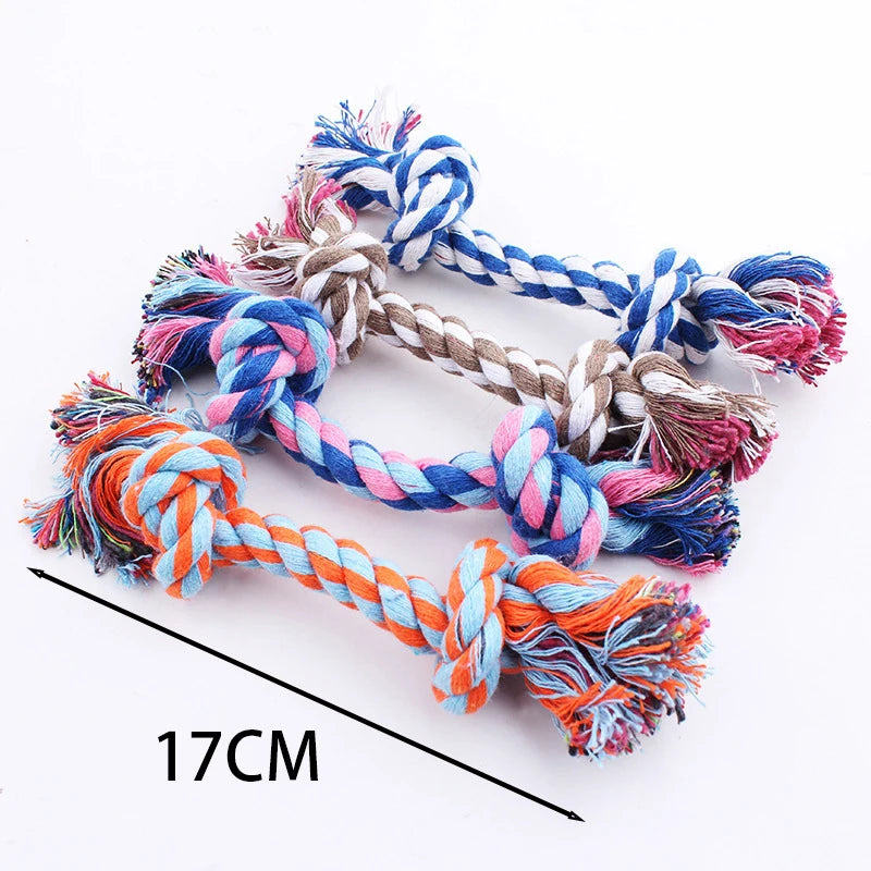 Interactive Cotton Rope Dog Toy Ball – Dental Chew & Toothbrush Toy for Puppies and Small to Large Dogs