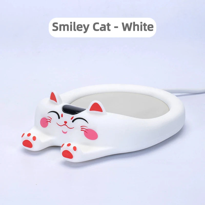 Cute Cats & Dogs Cup Warmer – Coffee Mug Heating Pad with 3 Temperature Settings & Auto-Off Feature | Perfect Gift for Pet Lovers