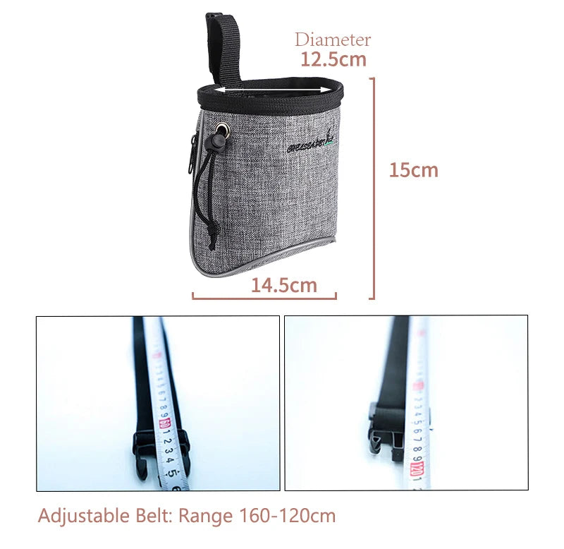 Dog Treat Training Pouch with Built-In Poop Bag Dispenser – Pet Snack Bag for Toys, Kibble & Treats – Adjustable Waist Belt for Outdoor Dog Training