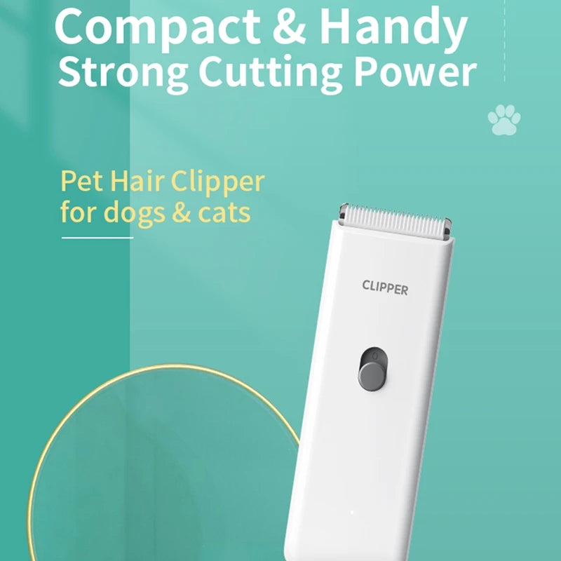 Waterproof Electric Pet Hair Clippers – Low Noise USB Rechargeable Grooming Trimmer for Kittens & Puppies
