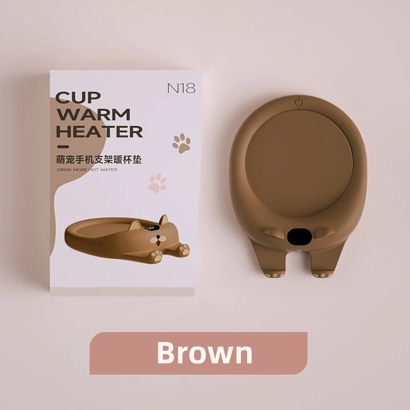 Cute Cats & Dogs Cup Warmer – Coffee Mug Heating Pad with 3 Temperature Settings & Auto-Off Feature | Perfect Gift for Pet Lovers