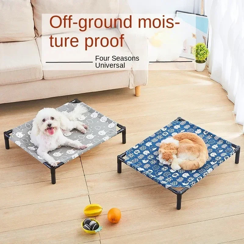 Elevated Folding Pet Bed – Portable Dog & Cat Camping Cot | Removable & Washable Cover | All-Season Kennel for Small to Medium Pets
