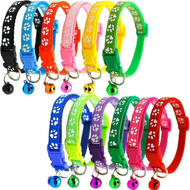 Adjustable Colorful Cat Collar with Bell