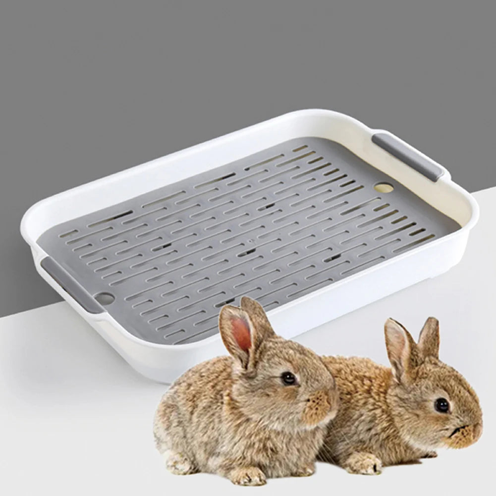 Rabbit Litter Box – Small Animal Corner Toilet Tray for Guinea Pigs, Bunnies, Hamsters, Chinchillas, Ferrets & More