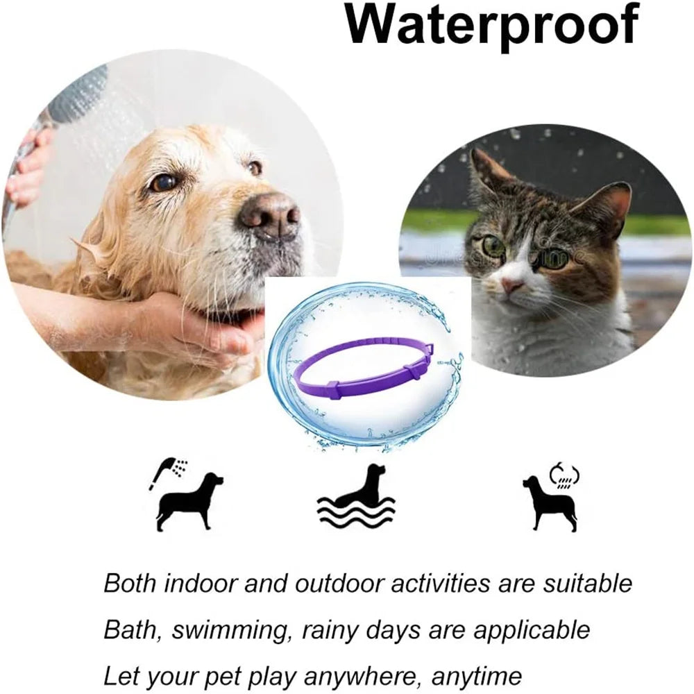 Pet Calm Collar – Adjustable, Waterproof Calming Collar for Dogs & Cats with Lavender & Chamomile (Lasts Up to 60 Days