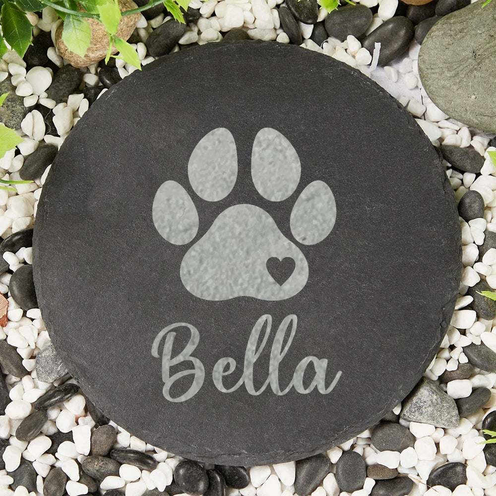 Personalized Pet Memorial Garden Stone – Engraved Slate Stone for Dog Loss, Pet Grave Marker, Garden Path Decor, Bereavement Gift
