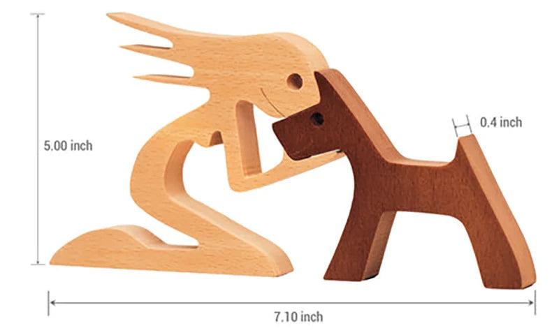 Personalized Wooden Pet Ornament – Custom Dog & Cat Carving Gift for Pet Lovers | Handmade Wood Sculpture Keepsake