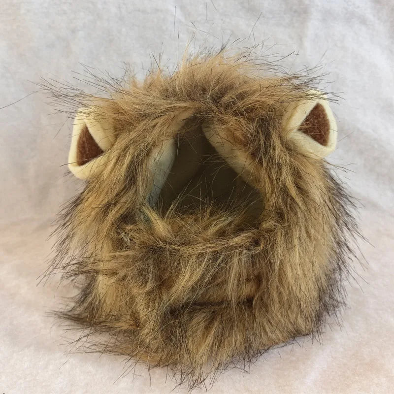 Lion Mane Cat Wig – Funny Pet Costume with Ears | Cosplay Hat for Cats & Small Dogs | Cute Pet Cap for Parties & Photos