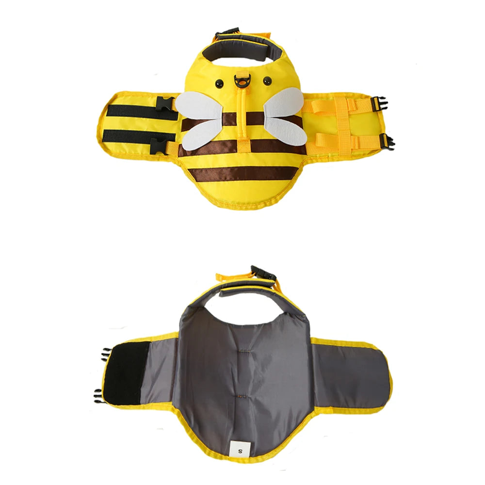 Cute Bee & Dragonfly Dog Life Jacket – Waterproof Safety Vest for Cats & Small Dogs