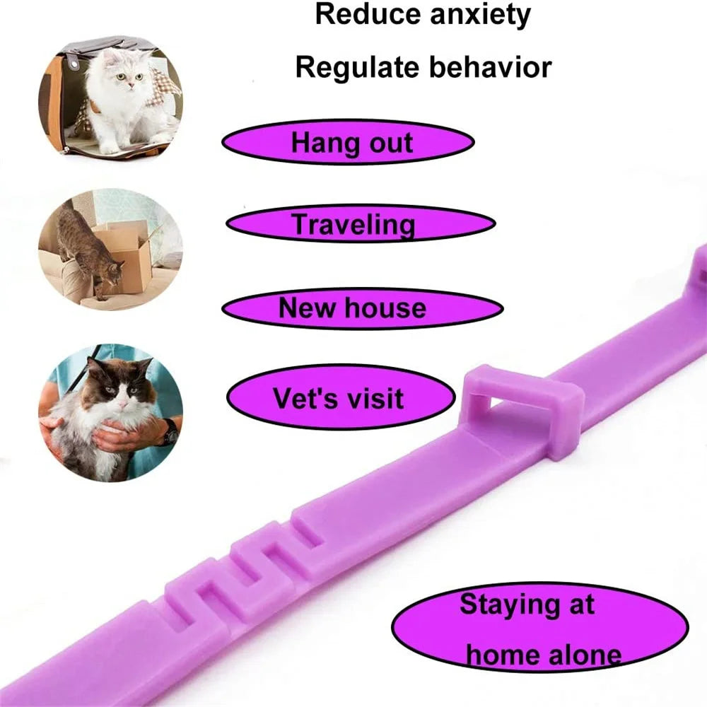 Pet Calm Collar – Adjustable, Waterproof Calming Collar for Dogs & Cats with Lavender & Chamomile (Lasts Up to 60 Days