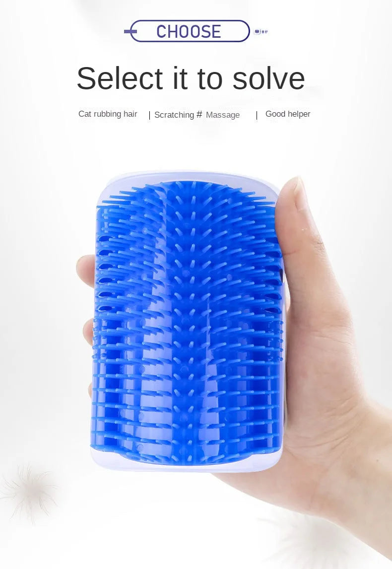 Cat Wall Corner Self-Grooming Brush – Pet Comb & Scratcher with Bristles | Arch Massager for Cats