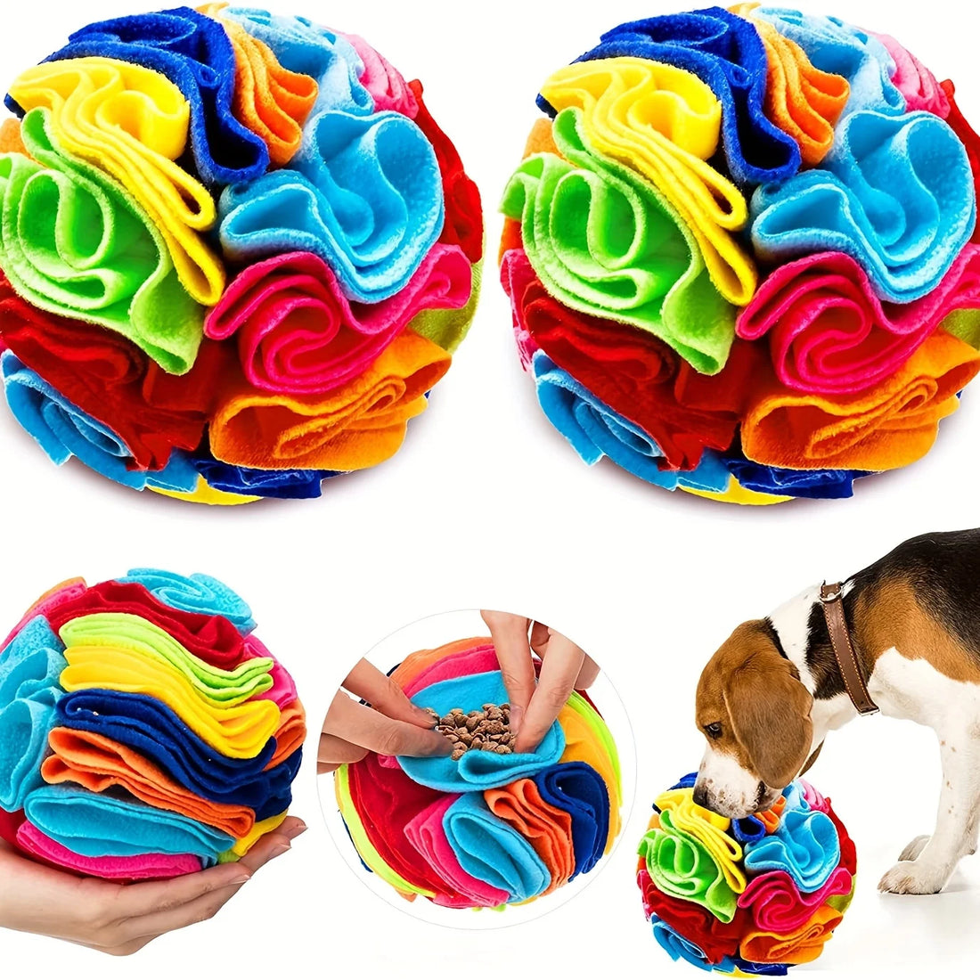 Interactive Dog Snuffle Ball – Treat Puzzle Toy for Large Dogs | Encourages Natural Foraging & Slow Feeding