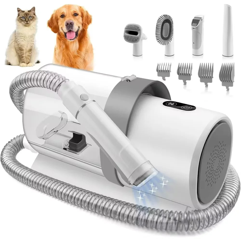 2.5L Pet Grooming Vacuum Kit – Dog & Cat Grooming Kit with Clipper, Combs & Low-Noise Vacuum (US & EU Voltage)