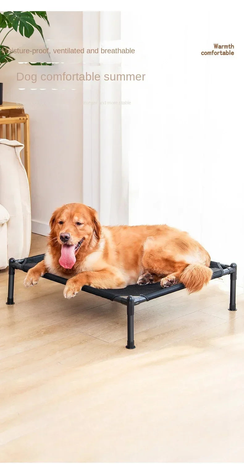 Elevated Folding Pet Bed – Portable Dog & Cat Camping Cot | Removable & Washable Cover | All-Season Kennel for Small to Medium Pets