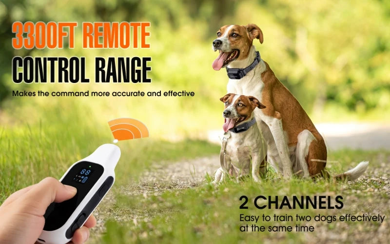 800m Waterproof Dog Training Collar with Remote – Rechargeable Electric Shock, Vibration & Beep Modes – LCD Display, Adjustable Nylon Strap for Small, Medium, and Large Dogs