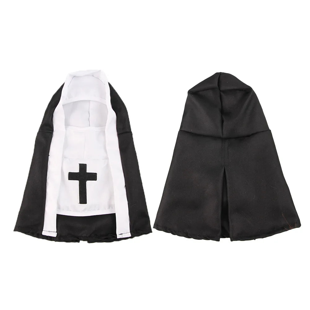 Nun Cat Costume – Funny Pet Outfit for Cats & Small Dogs | Breathable Party Apparel & Photo Prop