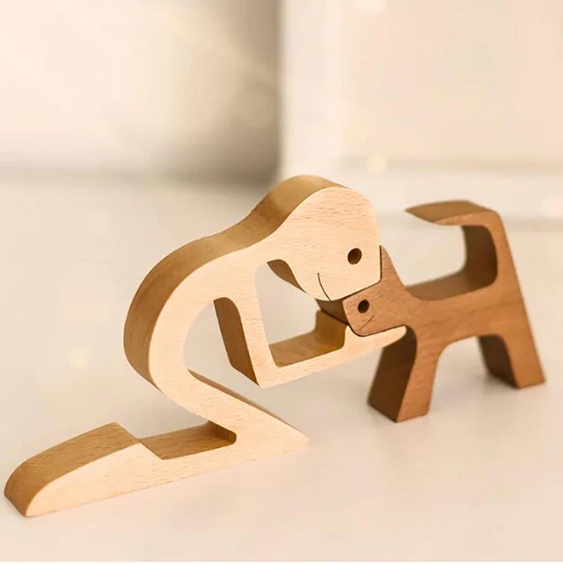 Personalized Wooden Pet Ornament – Custom Dog & Cat Carving Gift for Pet Lovers | Handmade Wood Sculpture Keepsake