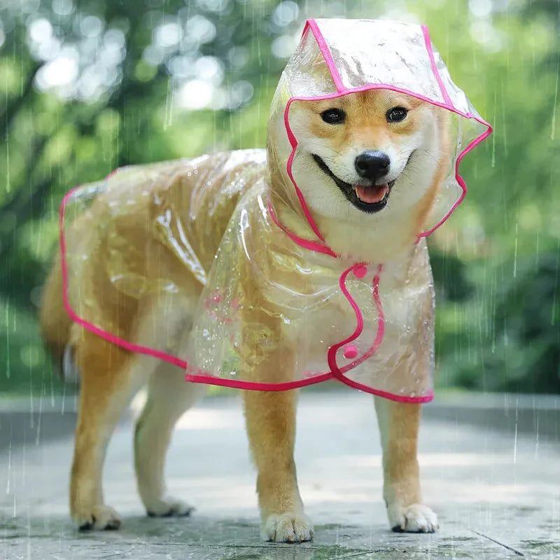Transparent Hooded Dog Raincoat – Lightweight Waterproof Puppy Rain Poncho