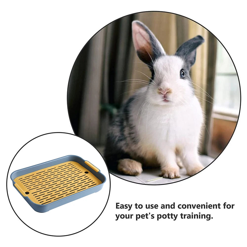 Rabbit Litter Box – Small Animal Corner Toilet Tray for Guinea Pigs, Bunnies, Hamsters, Chinchillas, Ferrets & More