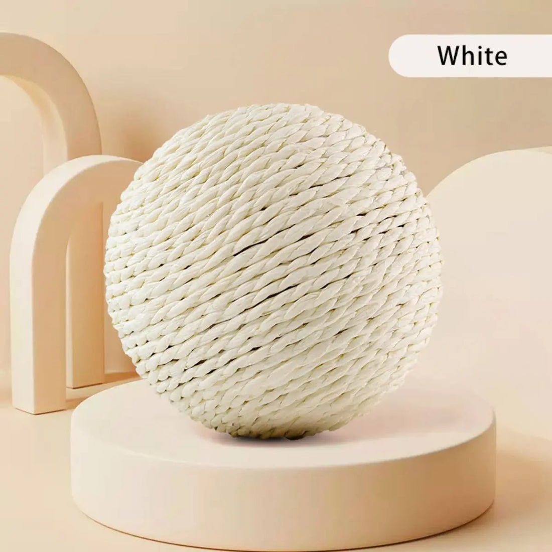 Sisal Cat Scratching Ball – Rotating Sound Toy for Indoor Play & Claw Training