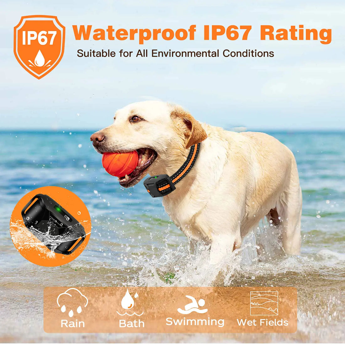 3300Ft Electric Dog Training Collar – Waterproof & Rechargeable Remote Control E-Collar with Shock, Vibration & Beep for Dogs 5–120 lbs