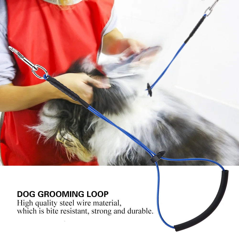 Pet Grooming Noose Loop – Adjustable Steel Wire Grooming Restraint for Table Arm, Bath, or Tub | Safe Dog & Cat Grooming Tool (19.7 in)