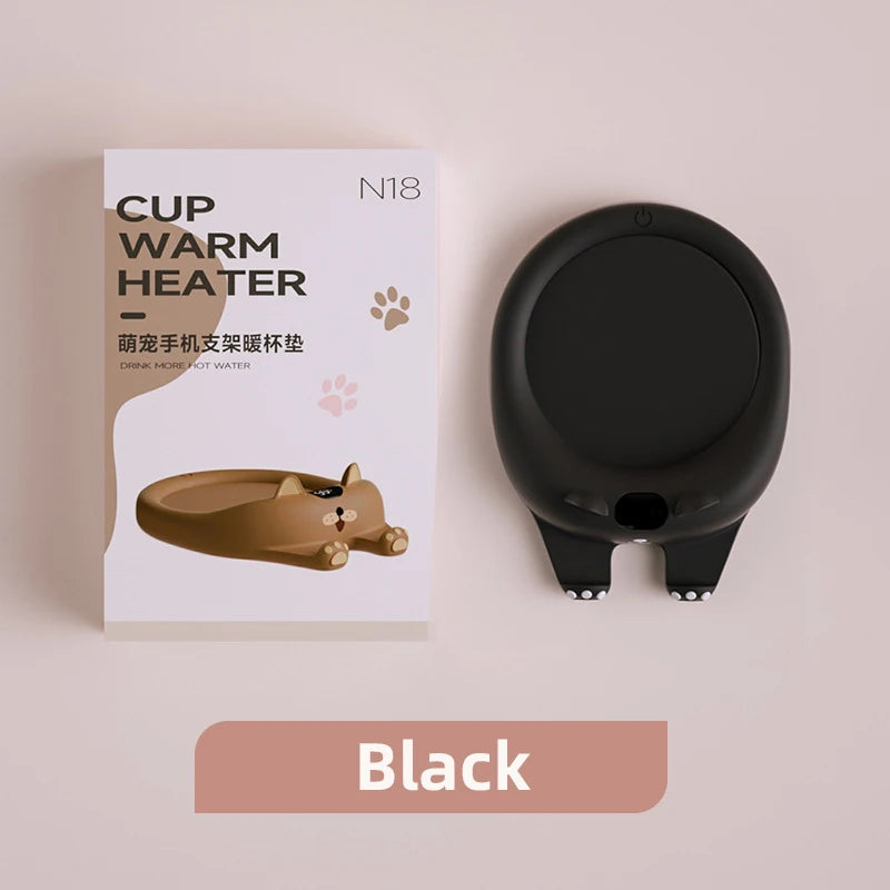 Cute Cats & Dogs Cup Warmer – Coffee Mug Heating Pad with 3 Temperature Settings & Auto-Off Feature | Perfect Gift for Pet Lovers