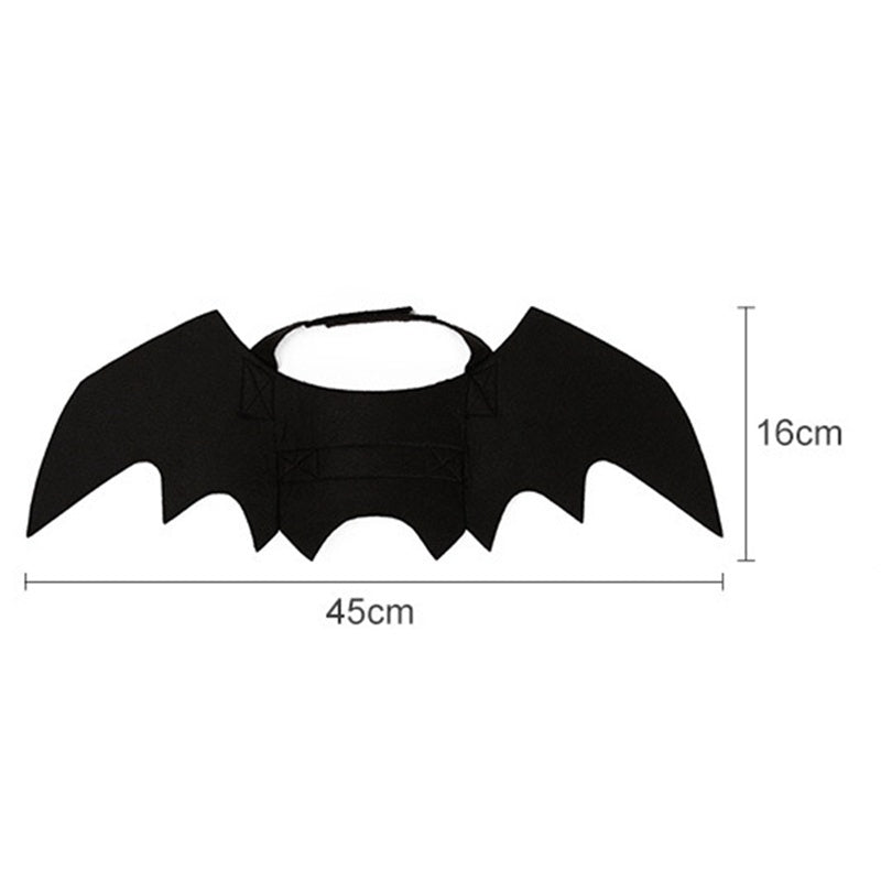 Halloween Bat Wings Costume for Cats & Dogs – Black Felt Harness Outfit | Pet Cosplay Party Clothes
