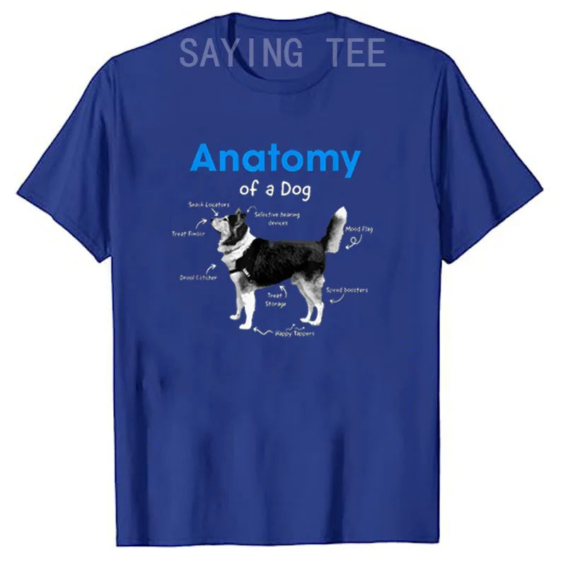 "Anatomy of a Dog" T-Shirt – Funny Graphic Tee for Dog Lovers | Casual Women’s Fashion Top | Novelty Gift