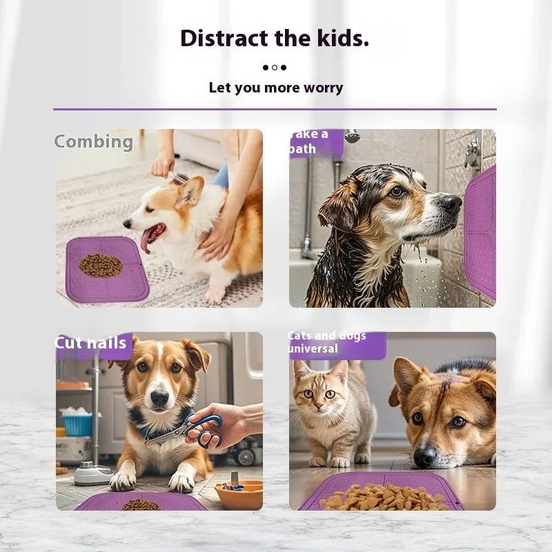 Pet Licking Mat – Anti-Choking Slow Feeder Plate for Dogs & Cats | Yogurt & Wet Food Treat Mat