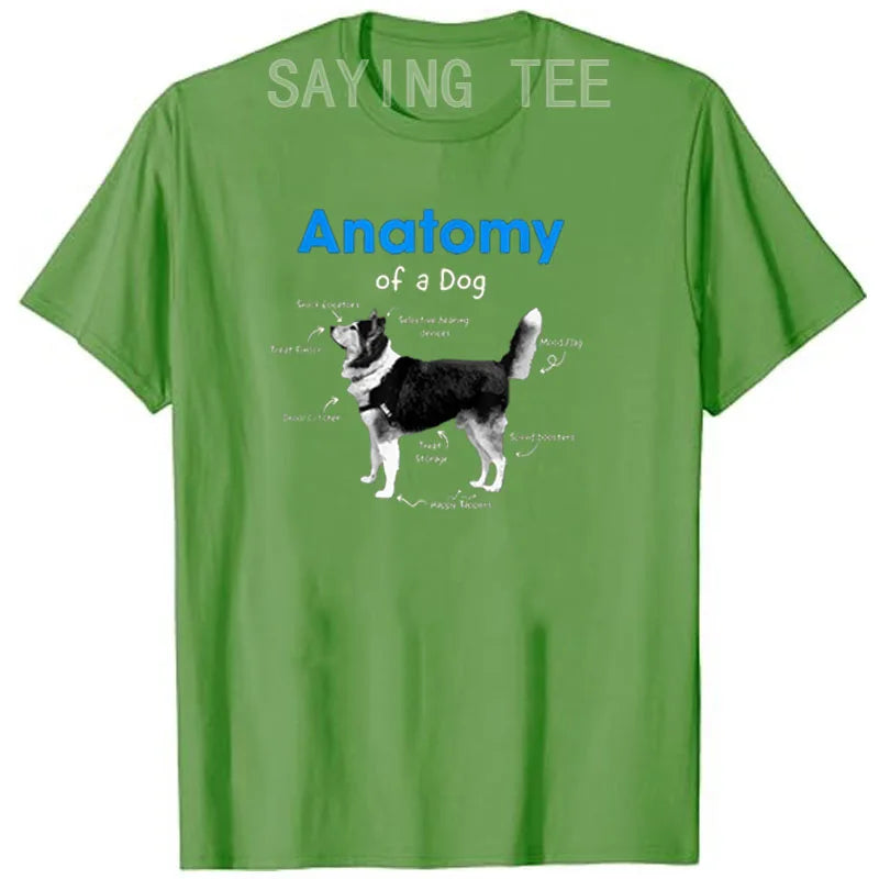 "Anatomy of a Dog" T-Shirt – Funny Graphic Tee for Dog Lovers | Casual Women’s Fashion Top | Novelty Gift