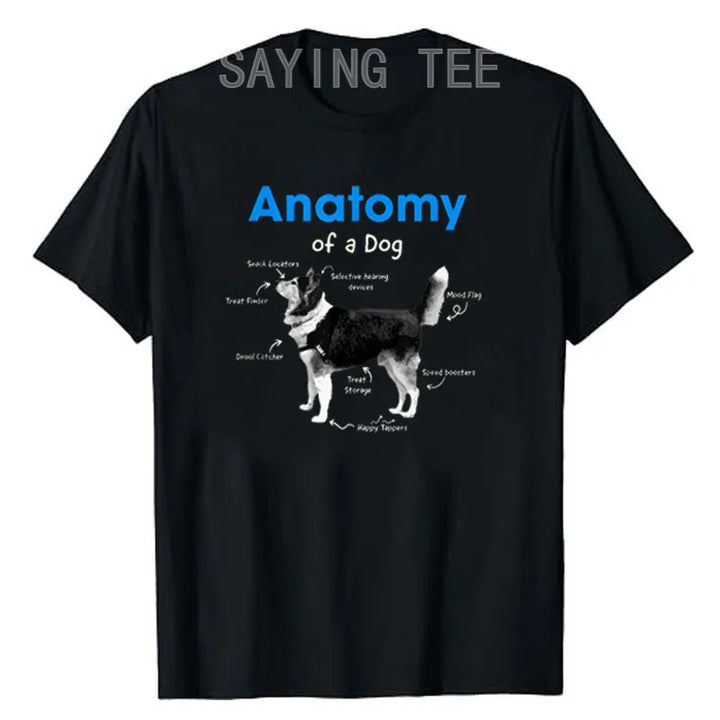 "Anatomy of a Dog" T-Shirt – Funny Graphic Tee for Dog Lovers | Casual Women’s Fashion Top | Novelty Gift