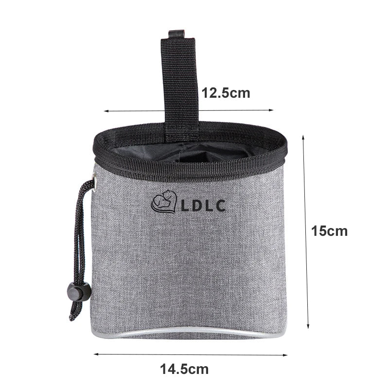 Dog Treat Training Pouch with Built-In Poop Bag Dispenser – Pet Snack Bag for Toys, Kibble & Treats – Adjustable Waist Belt for Outdoor Dog Training