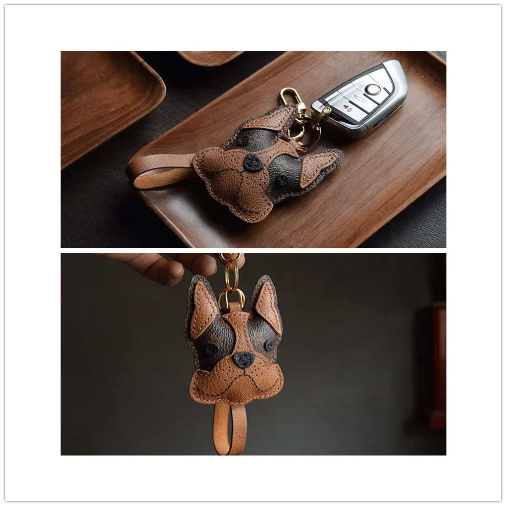 Leather Doggy Keychain Charm – Cute Puppy Dog Lover Gift | Doggie Bag Charm & Accessory for Pet Parents
