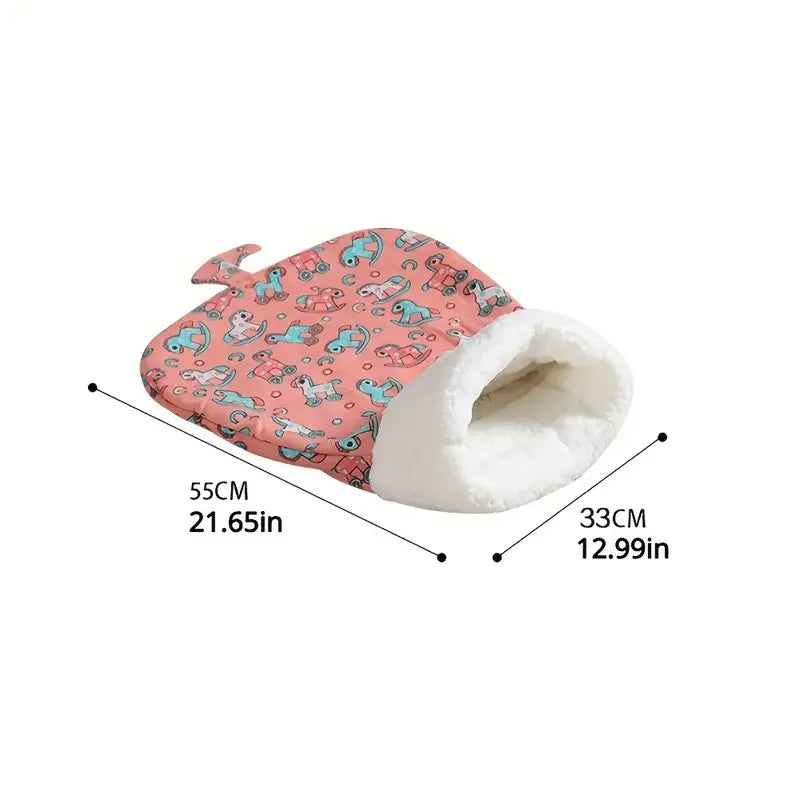 Cozy Plush Pet Sleeping Bag – Semi-Enclosed Tunnel Bed for Cats & Small Dogs | Soft, Warm, and Stuffed for Comfort