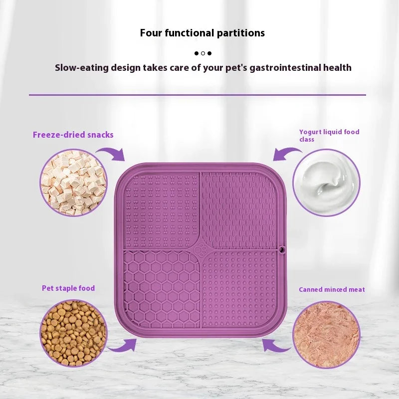 Pet Licking Mat – Anti-Choking Slow Feeder Plate for Dogs & Cats | Yogurt & Wet Food Treat Mat