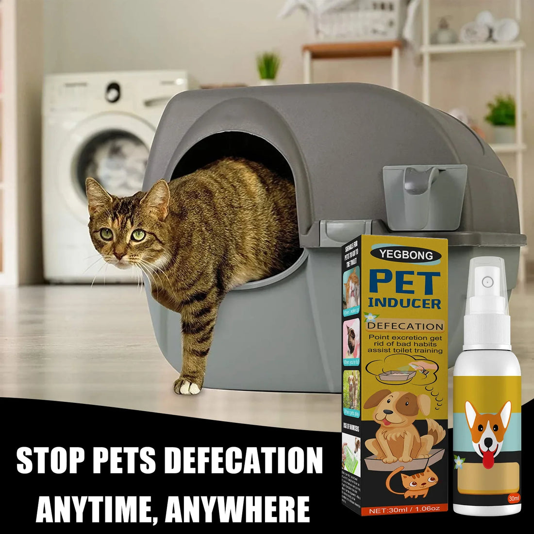 Pet Potty Training Spray for Dogs & Cats – 30ml Toilet Training Aid for Puppies, Kittens, Indoor & Outdoor Use – Urine & Poop Location Attractant – Defecation Inducer
