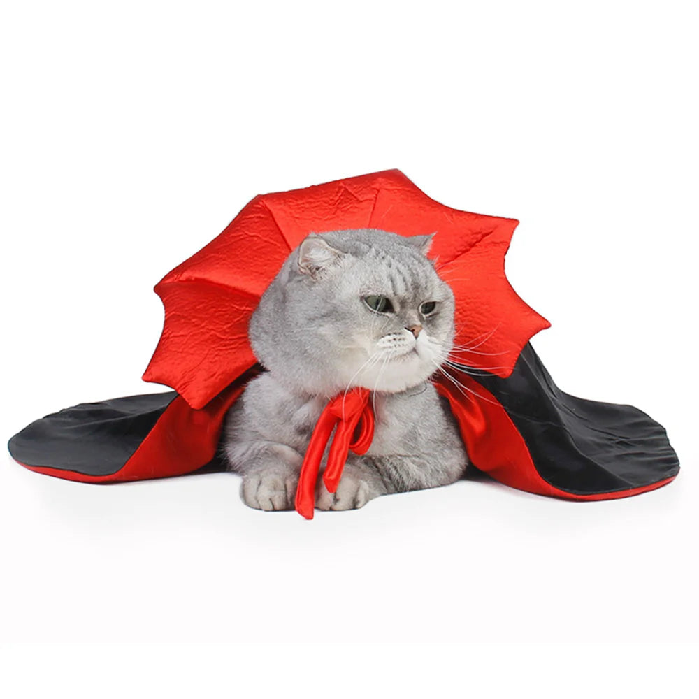 Cute Halloween Vampire Cloak for Cats & Small Dogs – Pet Costume for Halloween Cosplay | Kawaii Pet Outfit & Gift