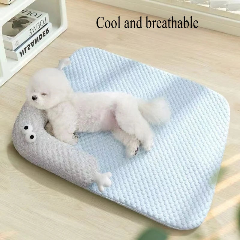 Cooling Pet Bed – Breathable, Moisture-Absorbing Dog & Cat Bed | Soft, Washable Summer Sleeping Mat for Pets