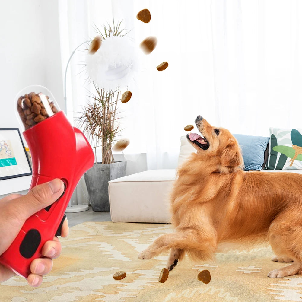 Dog Food Training Equipment  Portable Interactive Treat Pet Food Dispenser Launcher Gun Pet Snack Feeder Tool Pets Supplies