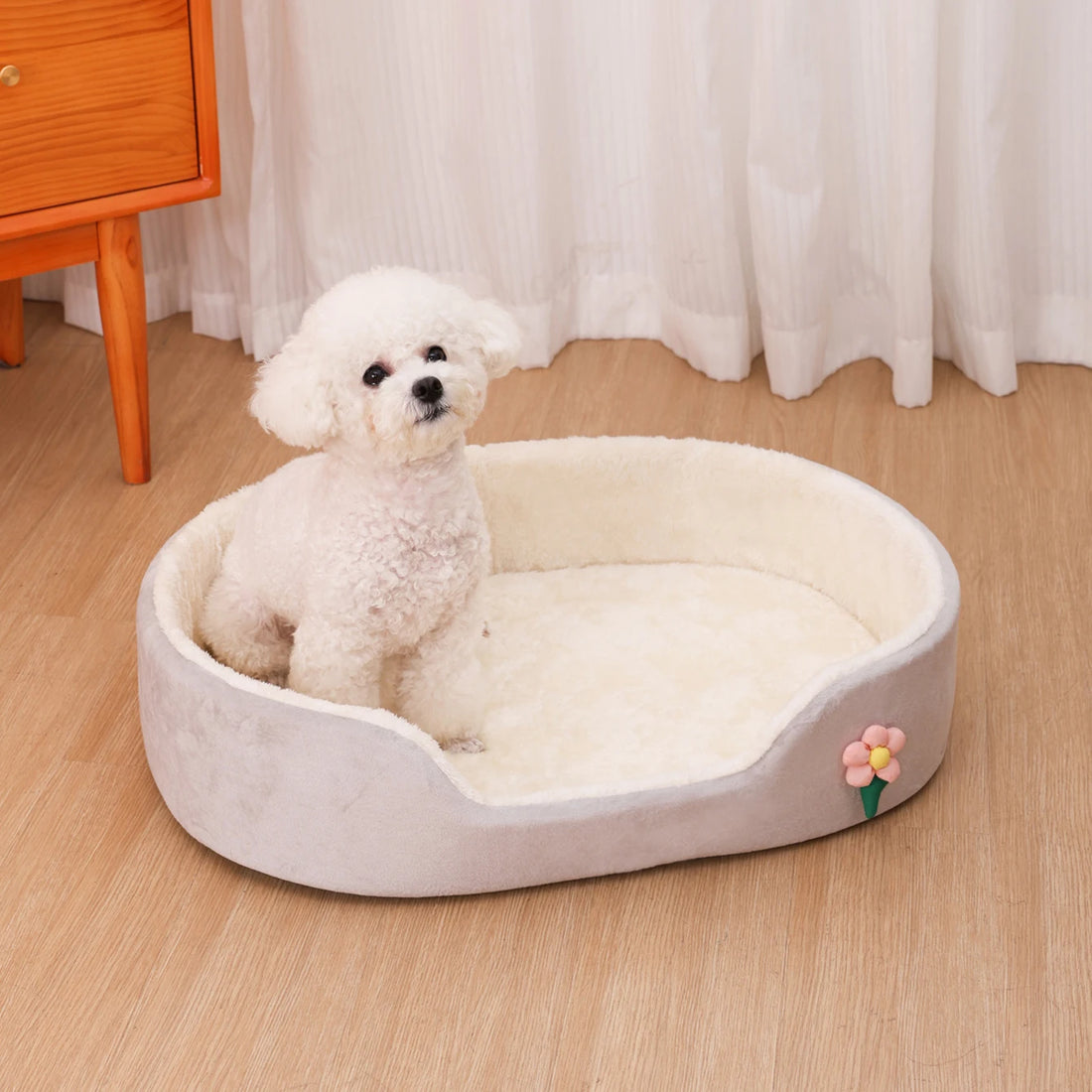 Dog Bed for Small Dogs & Cats – Cozy Fence-Shaped Pet Bed | Breathable, Washable, Anti-Slip Design