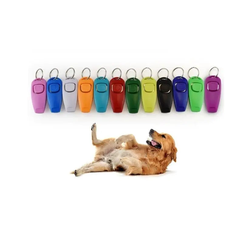 2-in-1 Dog Training Clicker & Whistle – Non-High Frequency Pet Obedience Trainer for Sit, Stay, High Five, Handshake, and Behavior Correction