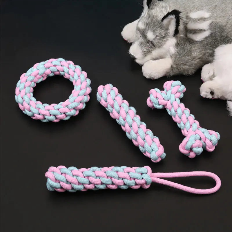 Chew Toy for Small Dogs – Cotton Rope Molar Ball | Dog Training & Teething Toy | Pet Accessories for Teeth Cleaning, Chewing & Play